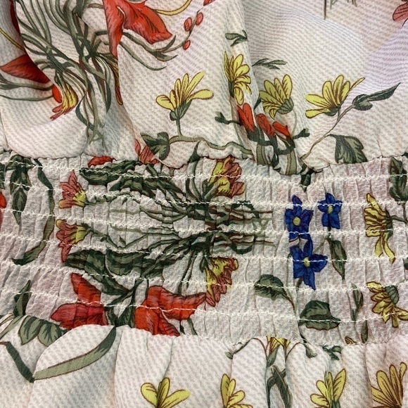 Endless Rose Floral Ruffle Off Shoulder Bishop Sheer 2 Tiers Elastic Waistband - Picture 7 of 15